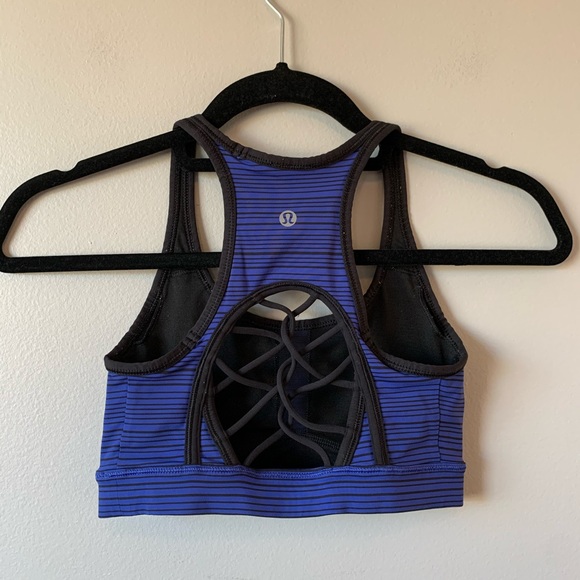 Lululemon blue striped sweaty or not ll sports bra - Picture 4 of 8